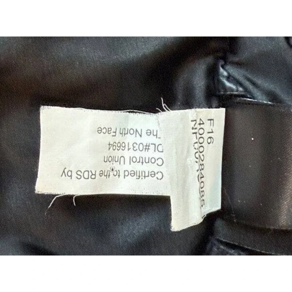 The North Face 550 Fill Black Quilted Down Jacket Hooded Nylon Full Zip Girls XL